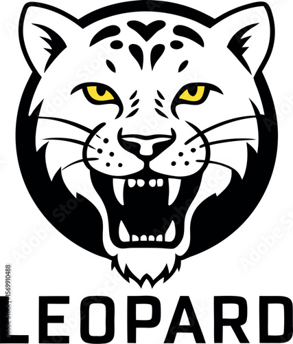 Bold Leopard Illustration Logo for T Shirt Clothing Brand