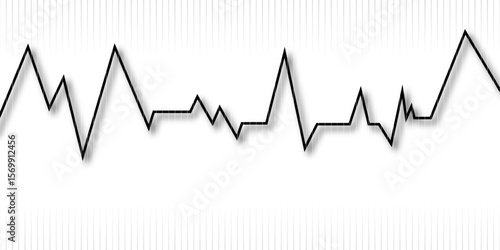 Heartbeat silhouette, Heartbeat one-line, Continuous lines heart beats drawing, Wave pulse vector illustration on transparent background. Cardiogram black line. Heartbeat infographic.