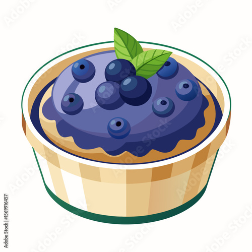 blueberry muffin isolated on white background
