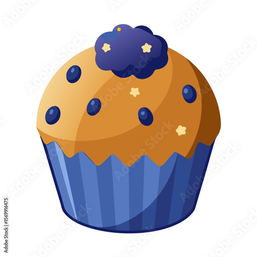 chocolate muffin isolated vector white background