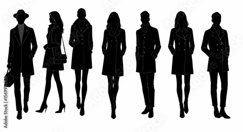 Stylish Silhouette Collection Fashionable Coats and Accessories for Modern Individuals