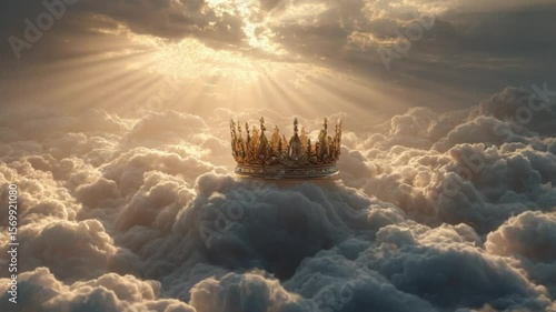 Golden crown above sunlit clouds