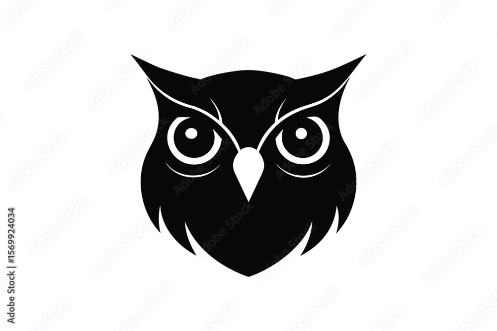 Obraz premium Silhouette art illustration of an Owl face.eps
