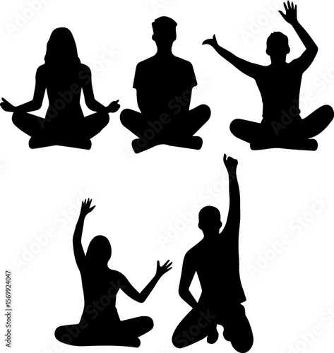 Peaceful Protest Silhouettes 14 Civil Disobedience Vector Icons