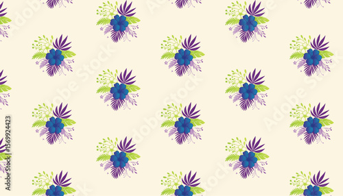 abstract sketch flowers and line leaves blended into a seamless floral pattern for fashion use

