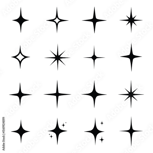 Wallpaper Mural Twinkle star sparkle icon set Torontodigital.ca