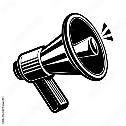 megaphone loud hailer with mobile phone warning bus vector art
