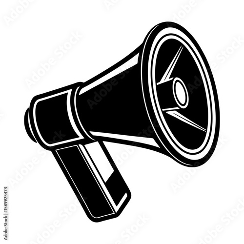 megaphone loud hailer with mobile phone warning bus vector art