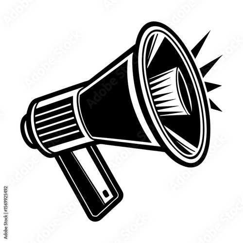 megaphone loud hailer with mobile phone warning bus vector art