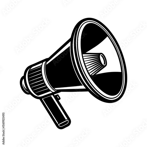 megaphone loud hailer with mobile phone warning bus vector art