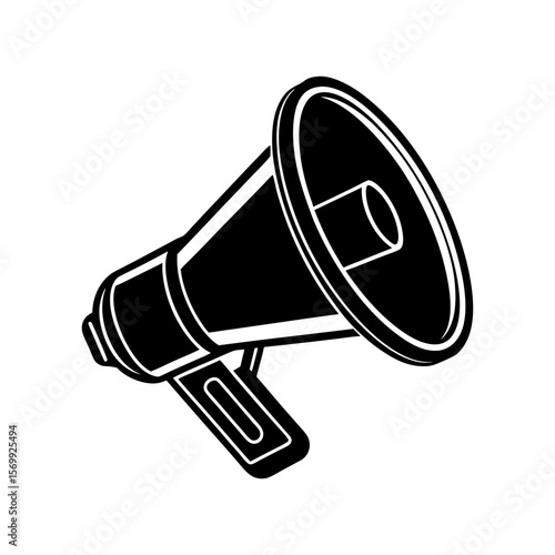 megaphone loud hailer with mobile phone warning bus vector art
