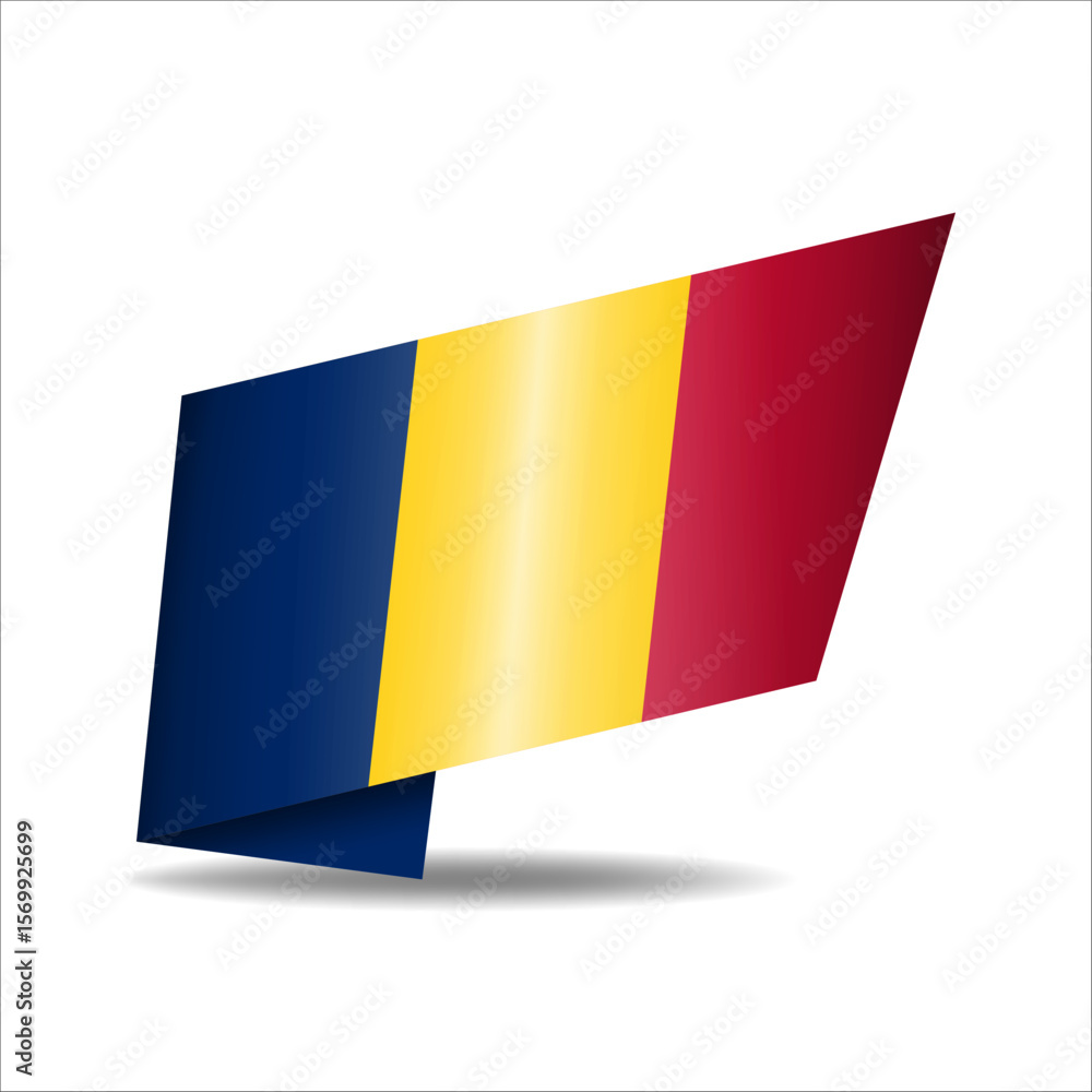 Fototapeta premium Folded national flag, shining with a shadow.