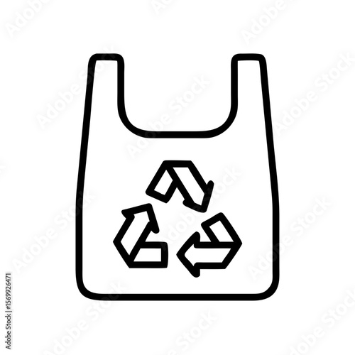 Recyclable plastic bag with recycling symbol for eco-friendly use  
