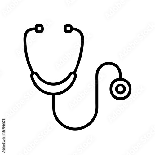 Outline of a stethoscope in minimalist design  