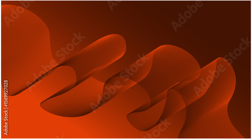 Abstract Blend Wavy Flowing Curved Background Orange Color Design Vector Illustration