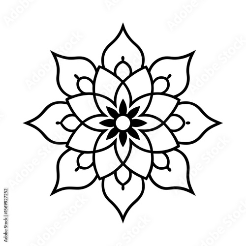 mehndi style mandala with henna inspired details
