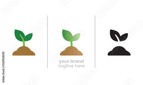 Plant Growth Icon – Eco Sapling Growing from Soil Vector for Sustainability Projects
