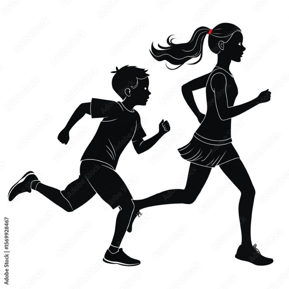 Obraz premium -one-boy-and-one-girl-run-black-color-icon-on-writ[1].eps