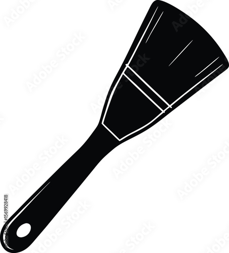 Brushstroke Silhouette: A graphic representation of a painter's brush, poised ready to apply color, is captured in a stunning silhouette, suggesting artistic creativity and craftsmanship.