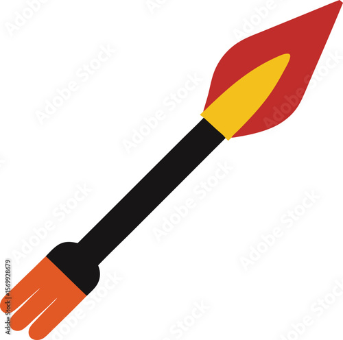 Torch Flame: A striking illustration of a flaming torch, with the fire and handle, ready to ignite ideas, illuminate paths, or symbolize courage.