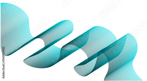 Abstract Blend Wavy Flowing Curved Blue Cyan Color Background Design Vector Illustration