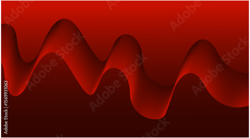 Blend Flowing Background Red Color Curved Smooth Abstract Design Vector Illustration