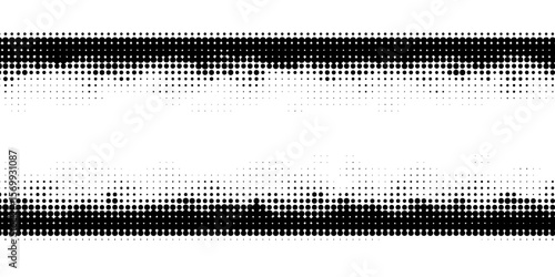 Pixelated bitmap gradient texture. Black and white dither pattern background. Abstract glitchy pattern. 8 bit video game screen wallpaper. Wide raster backdrop. Retro pixel art Illustration