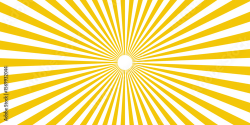 Retro pixelated backdrop for Anime or manga. Yellow color and white color Sunburst for the background. Spiral starburst and striped pattern abstract geometric retro sunrays line wavy texture.