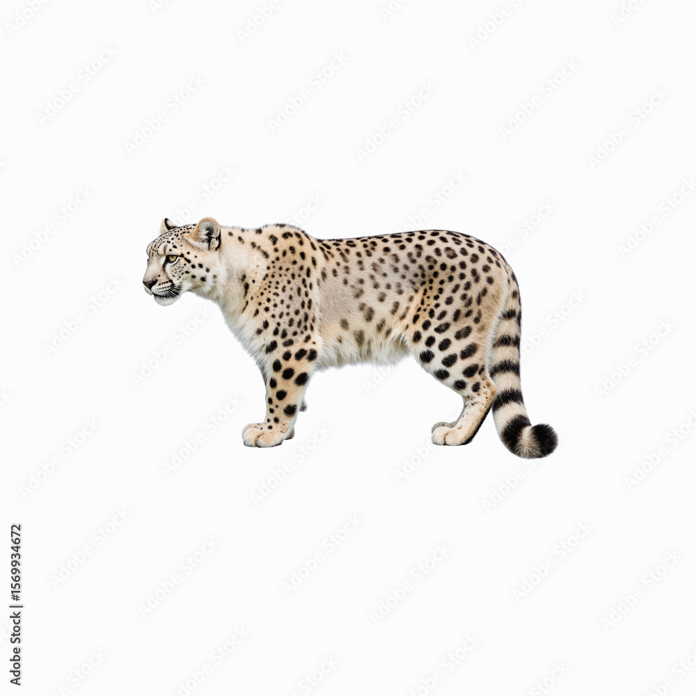 Obraz premium Majestic Snow Leopard Portrait: A stunning portrait of a snow leopard in its full glory, showcasing its unique spotted coat.