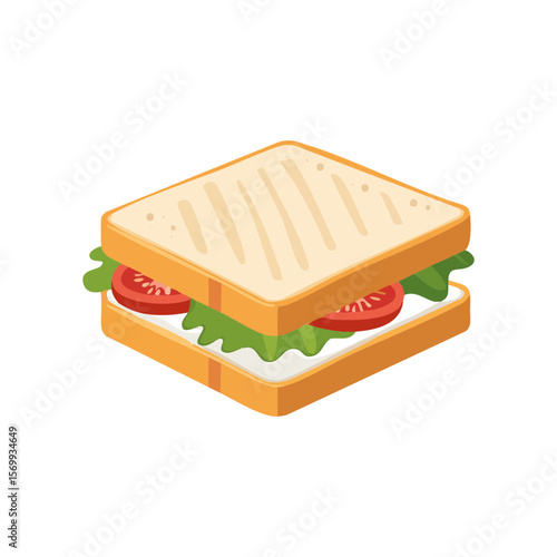A delicious sandwich, showcasing the beauty of simplicity. A sandwich offers fresh ingredients with appetizing appearance