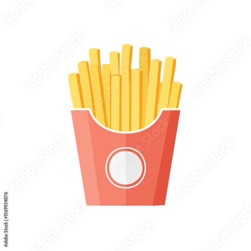 A delicious serving of golden french fries in a red carton