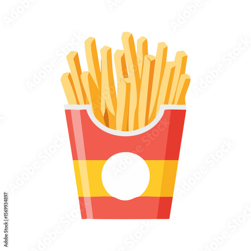 A mouthwatering pile of French fries in a decorative container