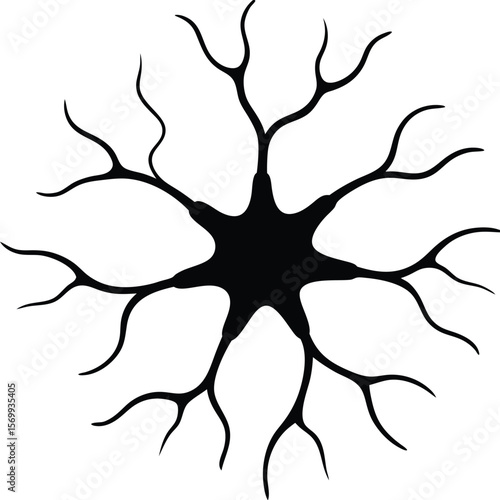 neuron synapse diagram on white background.eps