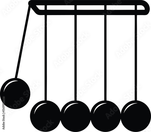 newton s cradle on white background.eps