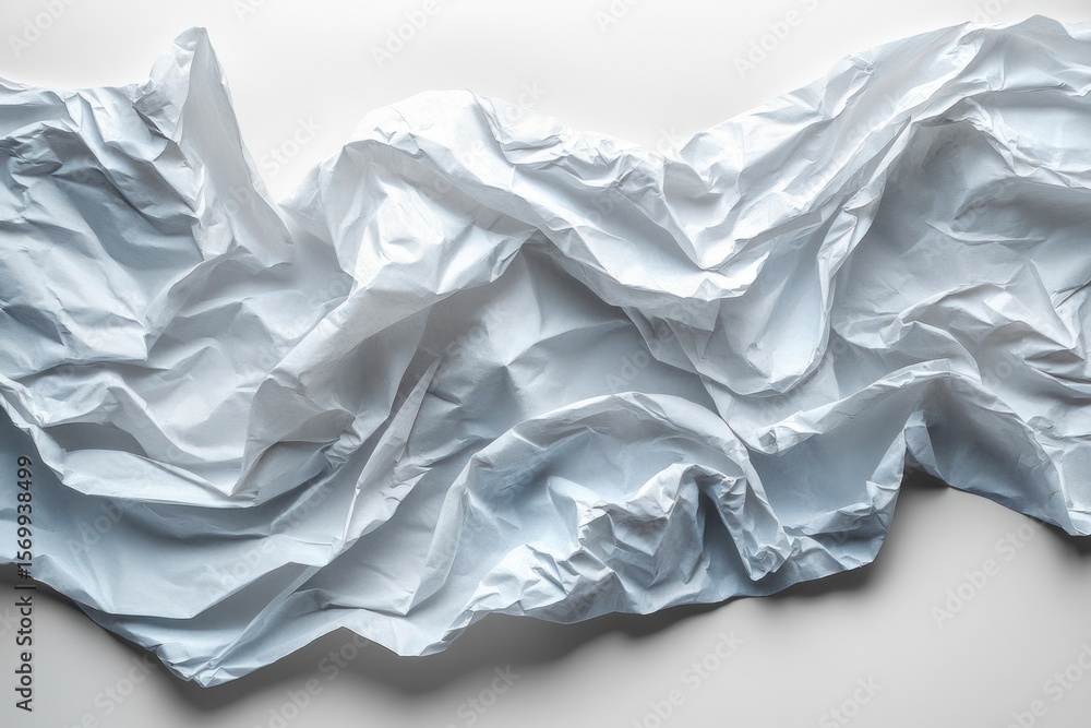 Obraz premium Gray crumpled paper placed on a white background