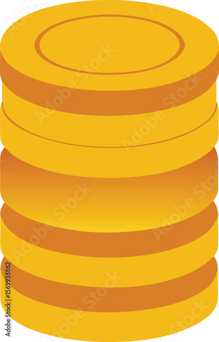 Golden Coin Stack: A stacked arrangement of pristine, gold coins, exuding wealth, prosperity, and financial abundance. Perfect for finance-related themes.