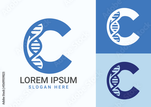 C Letter DNA Logo for Medical and Biotech Companies