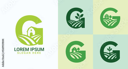 Letter G Farm Logo set