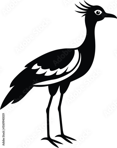 secretary bird on white background.eps