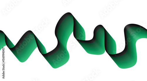 Blend Flowing Curved Smooth Green Abstract Background Design Vector Illustration