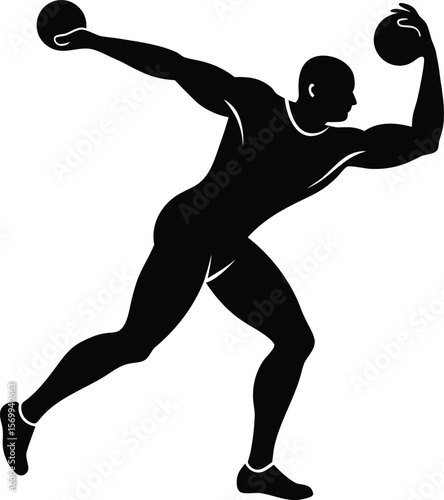 shot put on white background.eps