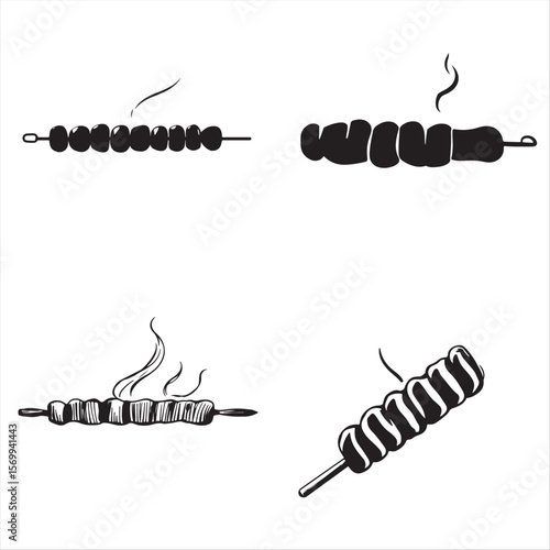 set of BBQ stick bundle pack collection 