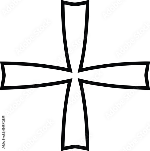 Symbolic Cross: A minimalist geometric cross design, exuding spiritual reverence and symbolic representation, presented with simplicity and clarity.