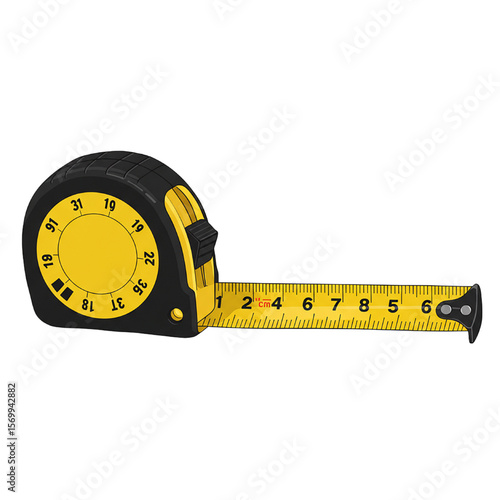 yellow measuring tape isolated on white background