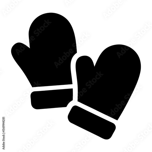 A pair of cozy black mittens for winter weather protection and warmth