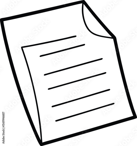Blank Document with Lines: A simple, minimalist illustration of a blank document, ready to be filled with ideas, concepts, or important information.