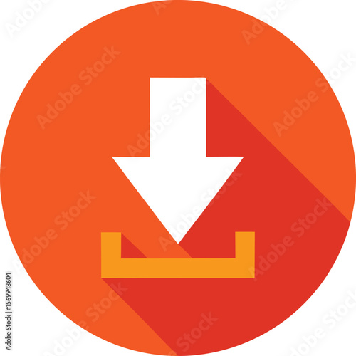 Digital Download Symbol: A simple, eye-catching icon featuring a downward arrow entering a tray, signifying file transfer and digital availability.