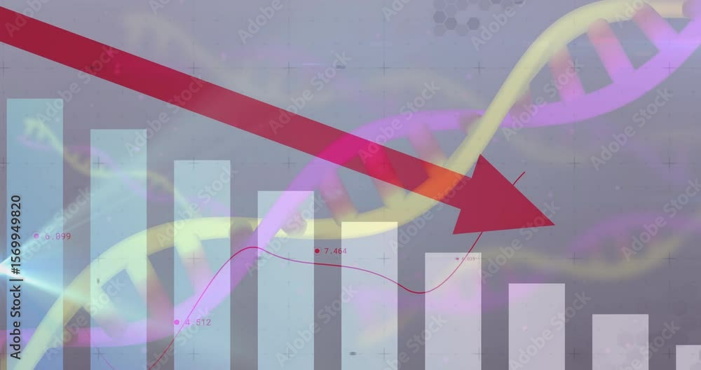 Emerging Graph On chart reveal arrow emerging slicing bars highlighting trend, helix ...