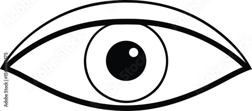 Focused View: An artistic illustration showcasing an eye, capturing its singular essence in a striking black and white palette.
