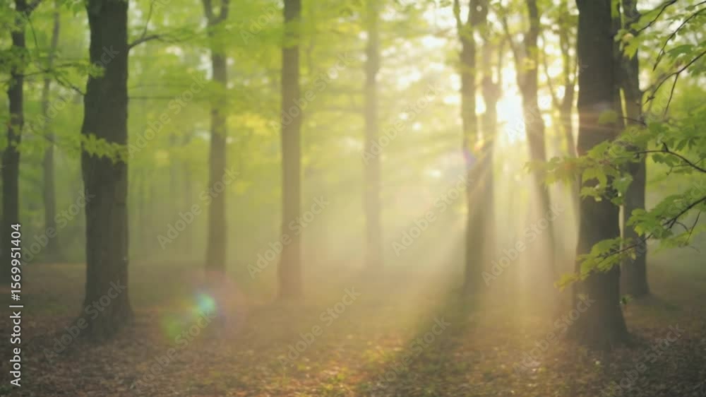 blurred spring forest light bokeh nature abstract background video